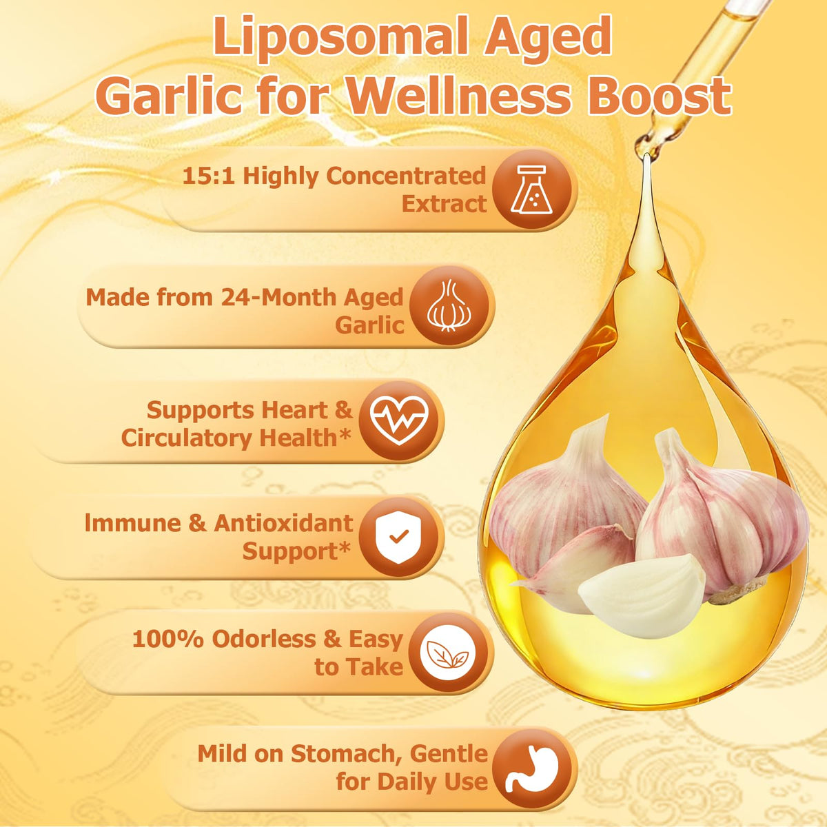 500mg Odorless Aged Garlic Extract Liquid Drop B1634