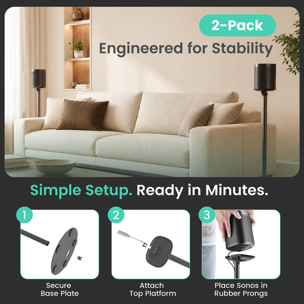 Black 2 Pack Speaker Stands P775