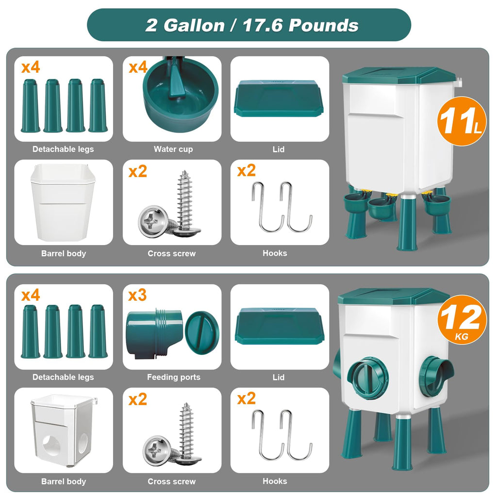 Chicken Feeder and Waterer Set 3 Gallon N8897