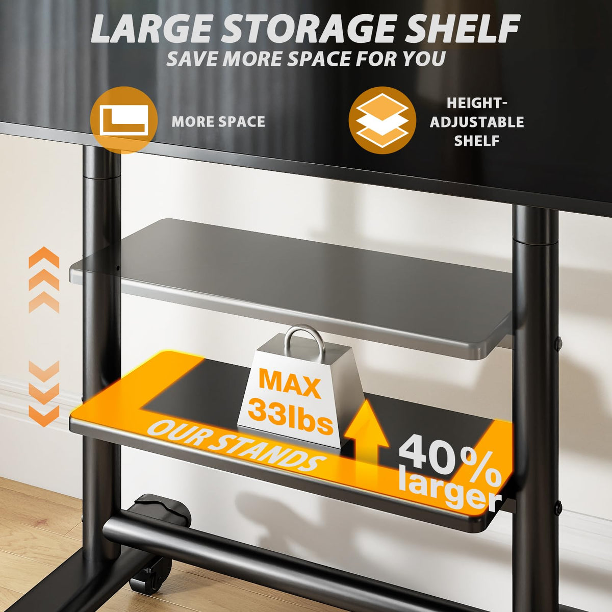 Heavy Duty Rolling TV Stand for 50-98 Inch TVs M49736