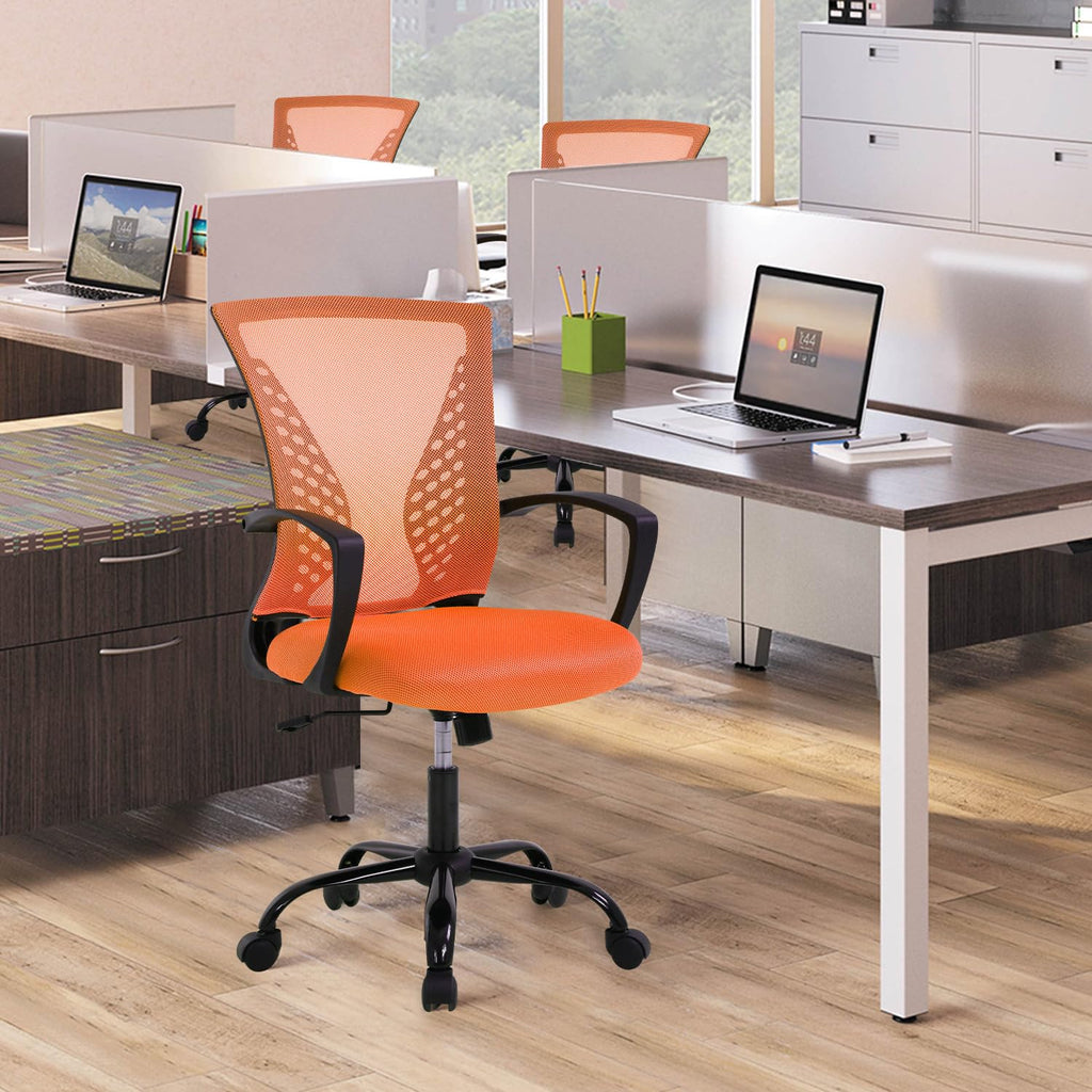 Orange Adjustable Mesh Ergonomic Office Chair with Lumbar Support L34730
