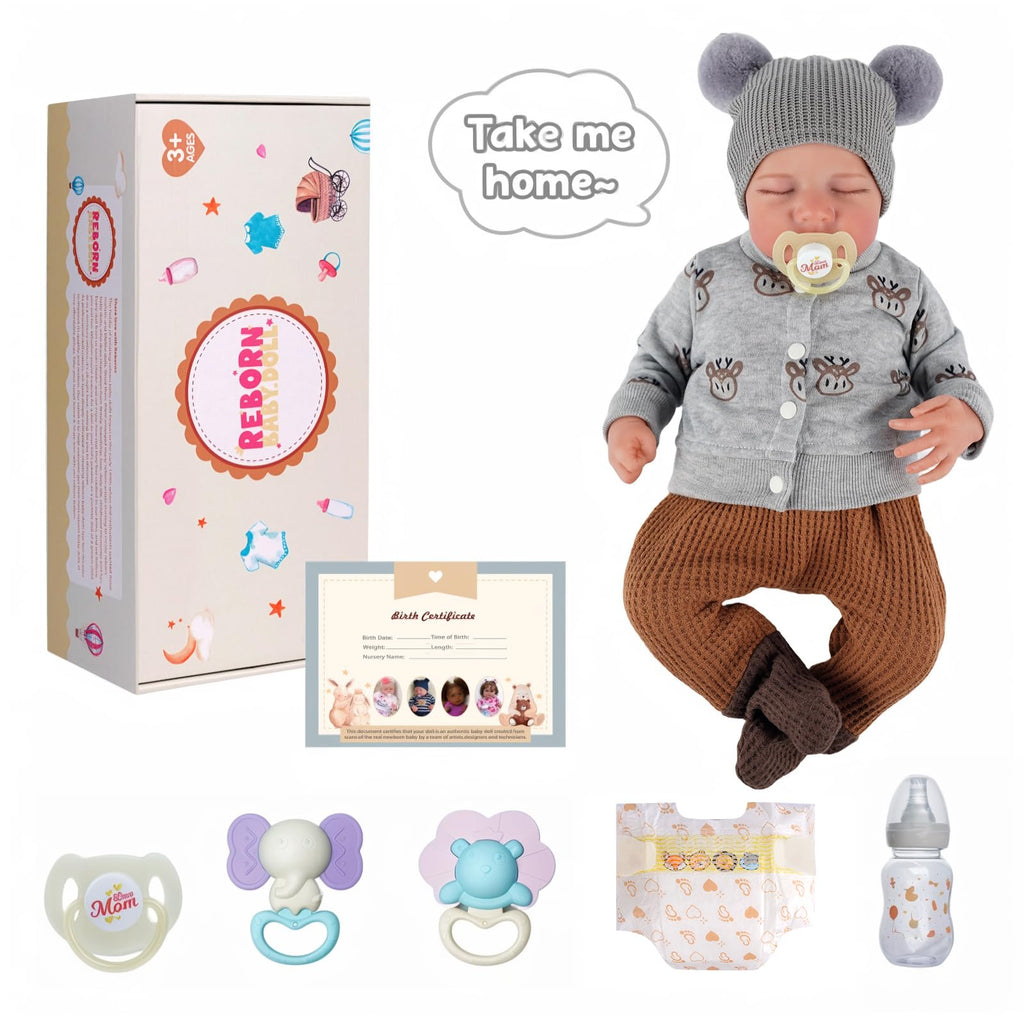 20 Inch Full Vinyl Closed-Eye Newborn Baby Doll Q7010