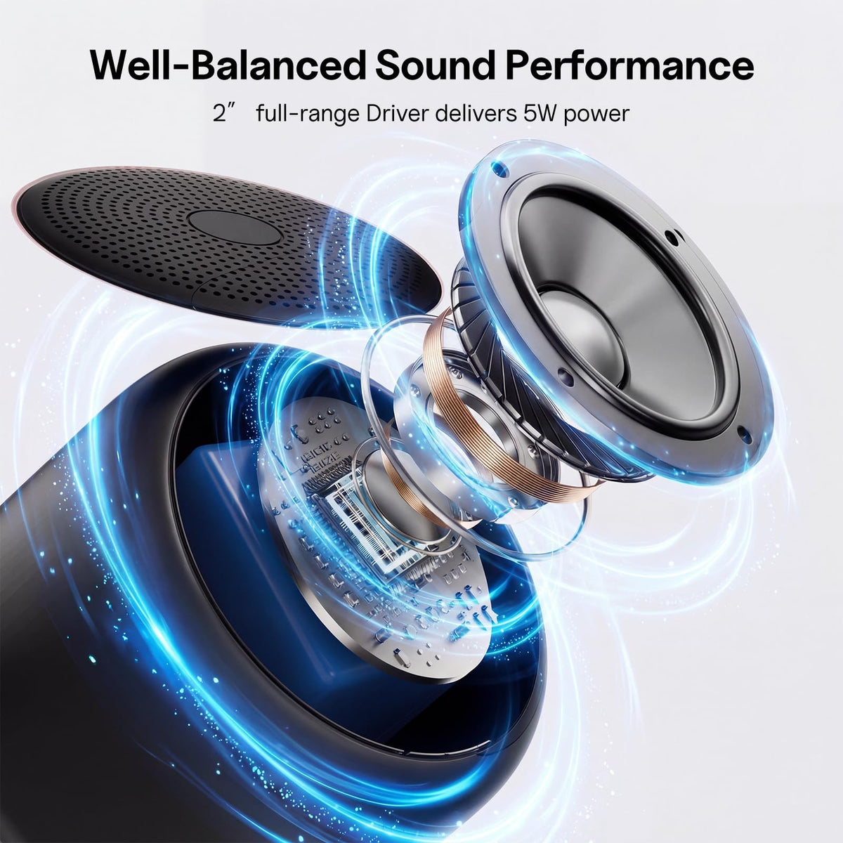 Portable Bluetooth Speakers with Strap Black U79446