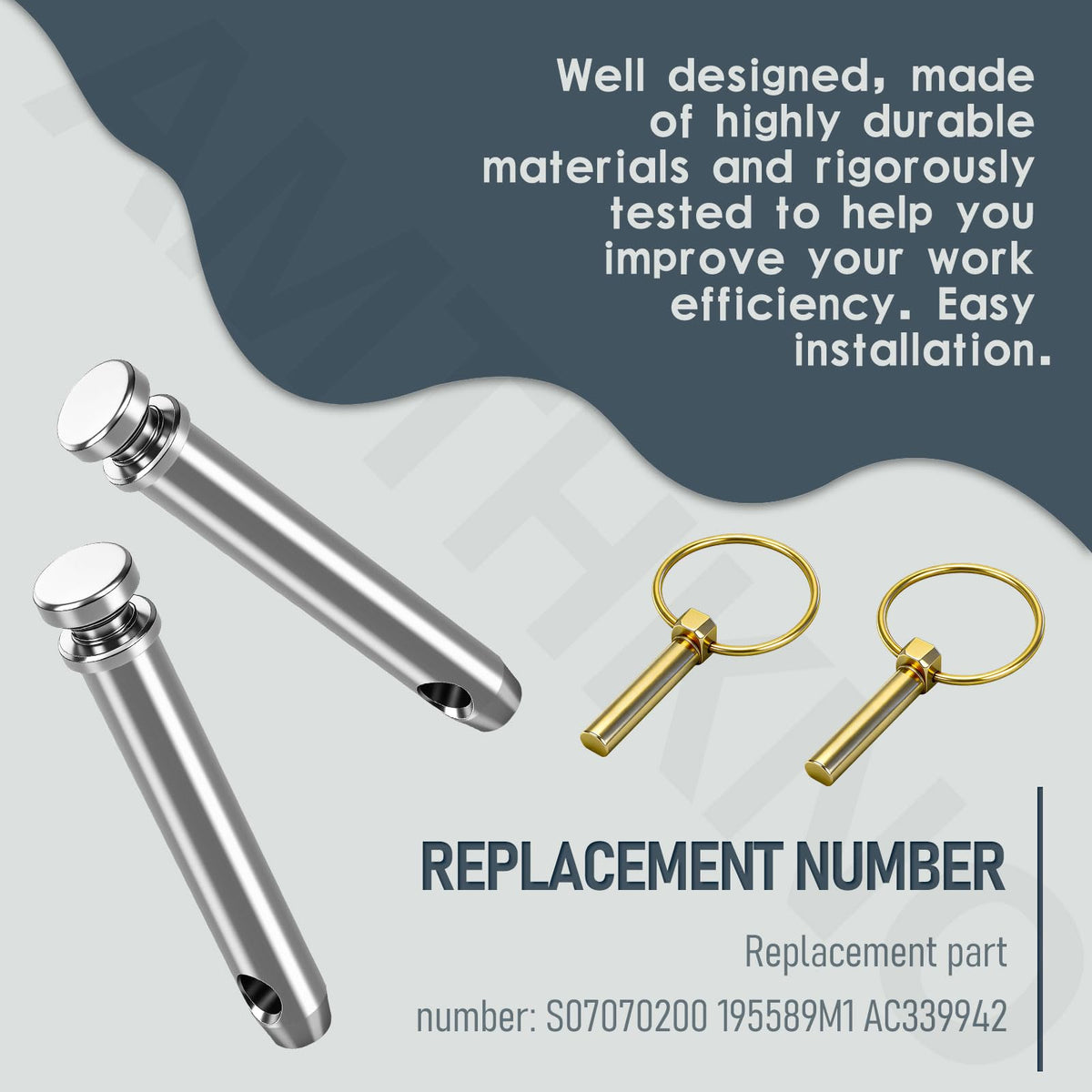 8 Pcs 3/4 in. Hitch Pin Accessories for Category 1 Tractors B5891