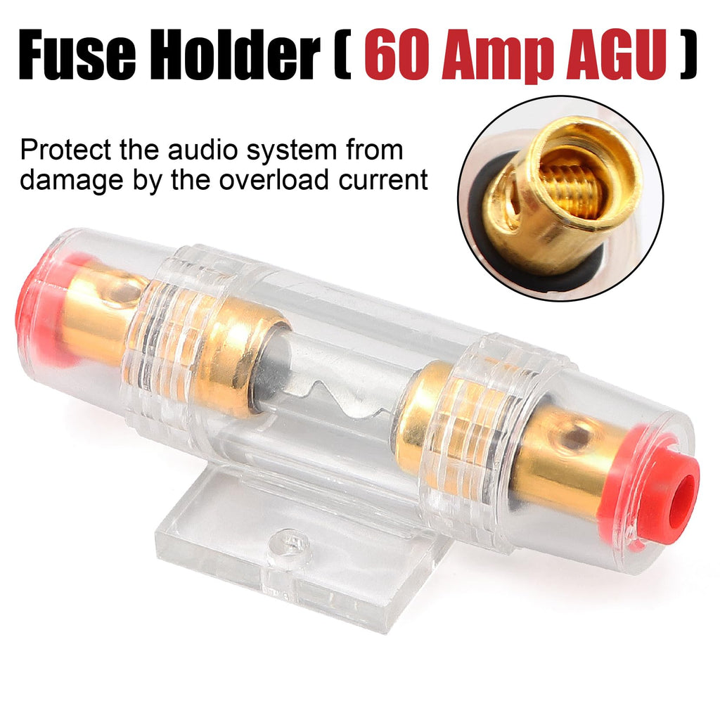 4 Gauge Audio Amplifier Wiring Kit 1200W CCA with Fuse & RCA E3627