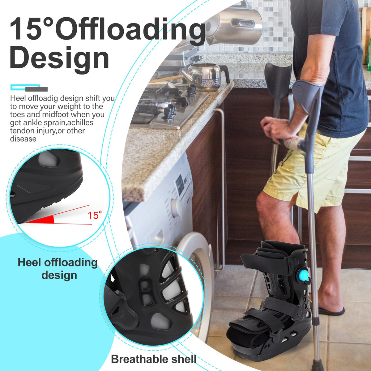 Inflatable Walker Fracture Boot Medical Short Air Cam Walker Brace Small Z313708