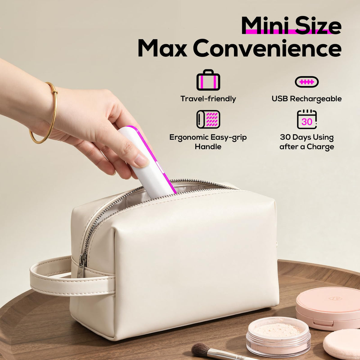 3 Speed Mini Electric Dermaplane Razor with LED Light D70803