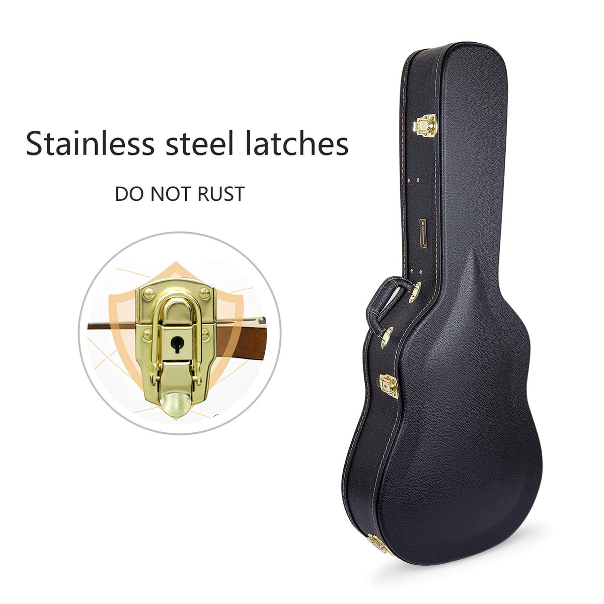 Black Wooden Case for 16" Archtop Hollow Body Jazz Electric Guitars E760