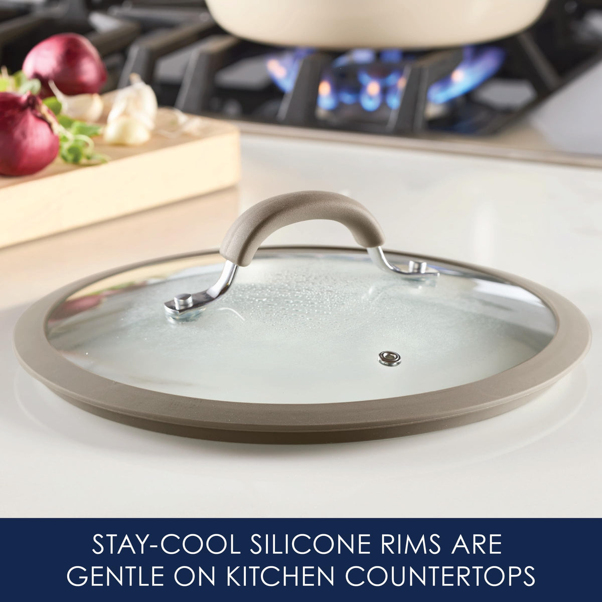 10-Inch Silicone-Rimmed Glass Lid B930092