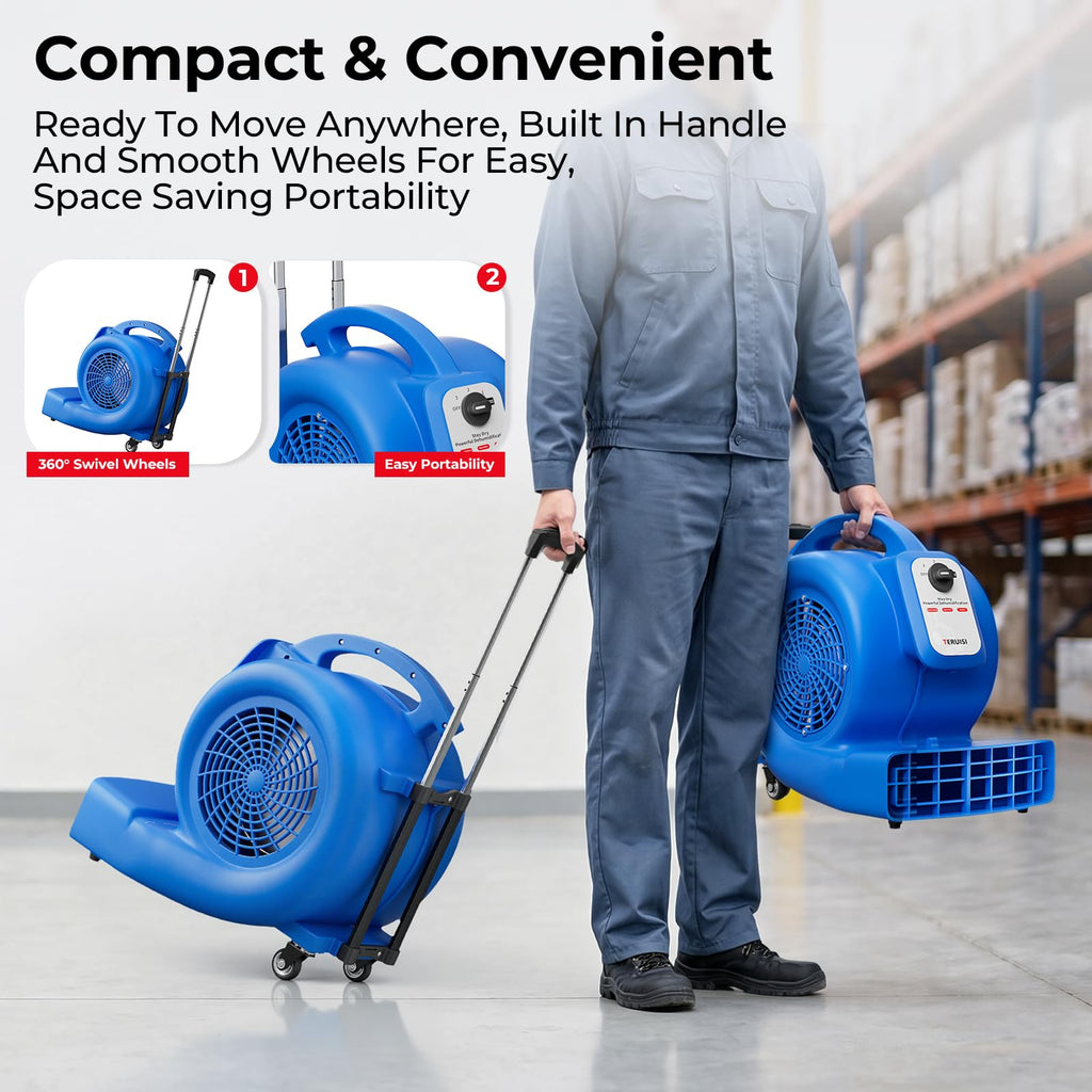 1/2 HP 1800 CFM 3 Speed Air Mover Blower Fan Z477