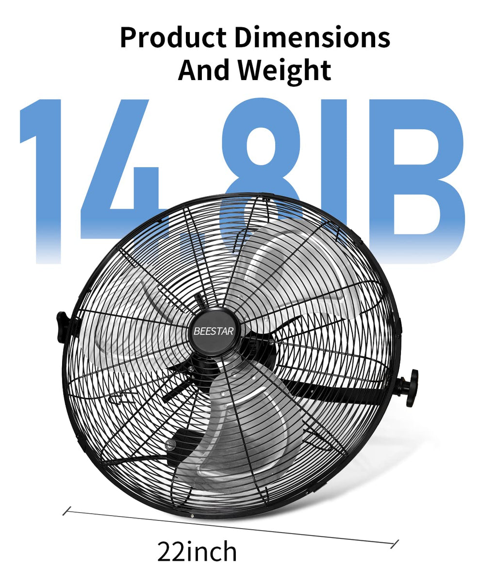 20 Inch High Velocity Metal Wall Mount Fan L2092