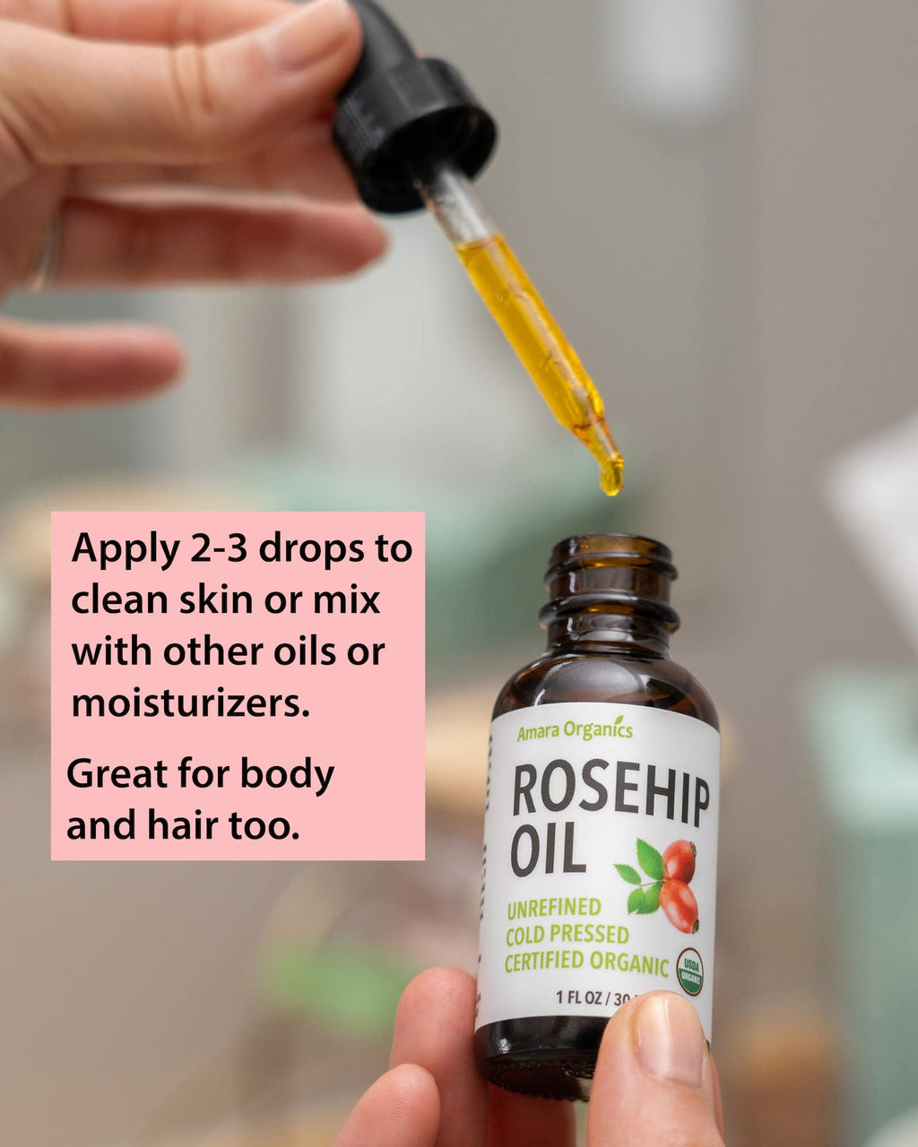 Cold Pressed Rosehip Seed Oil 1 Oz T173