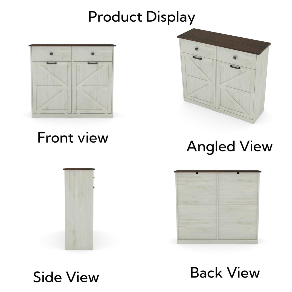 20 Gallon Double Tilt Out Kitchen Trash Can with Hideaway Drawer S48299