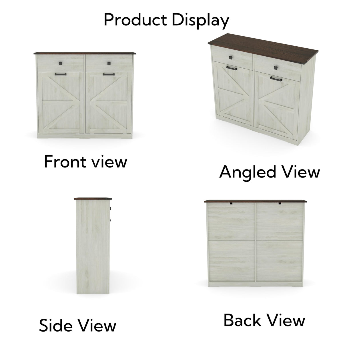20 Gallon Double Tilt Out Kitchen Trash Can with Hideaway Drawer S48299