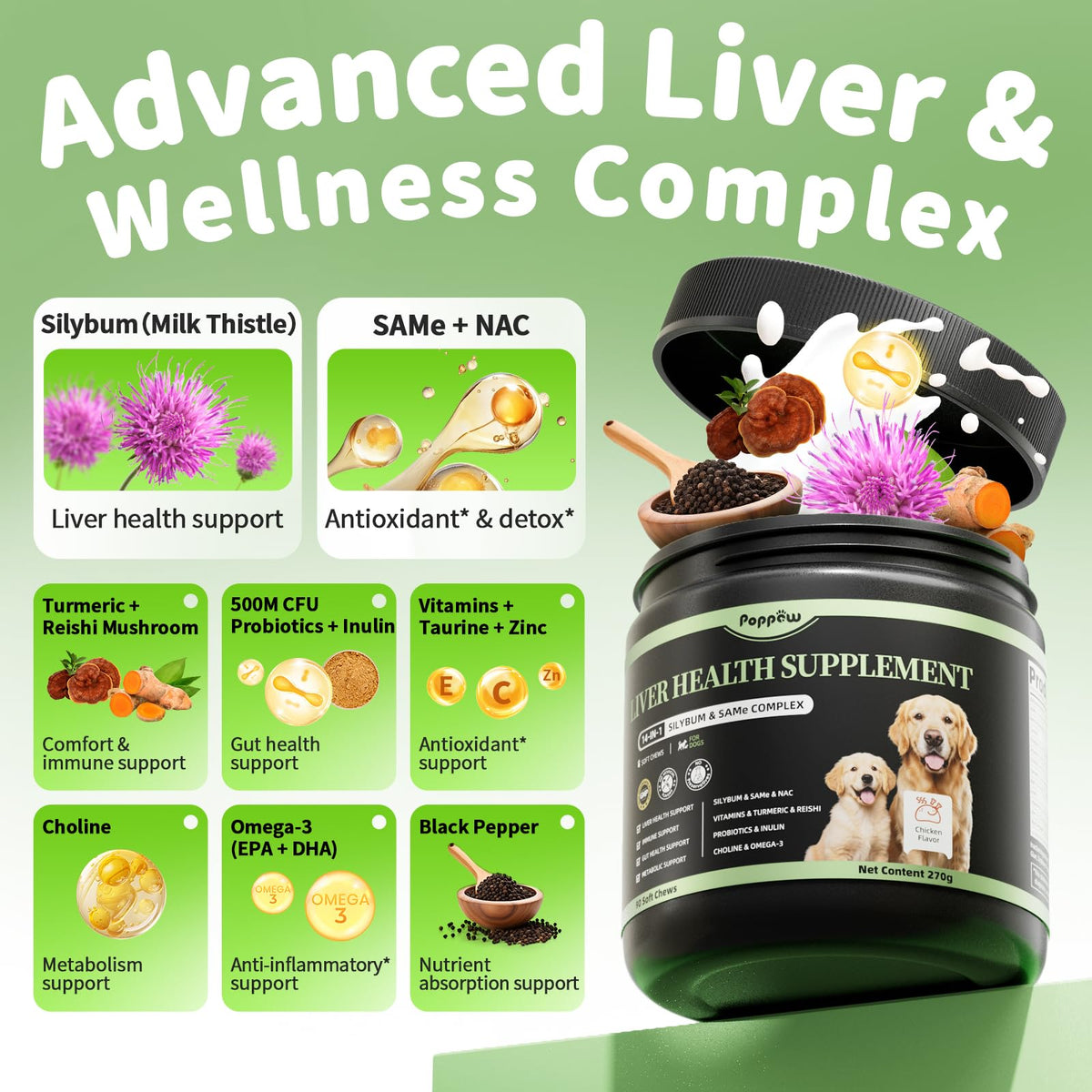 Dog Liver Support Chews with Milk Thistle Z257424