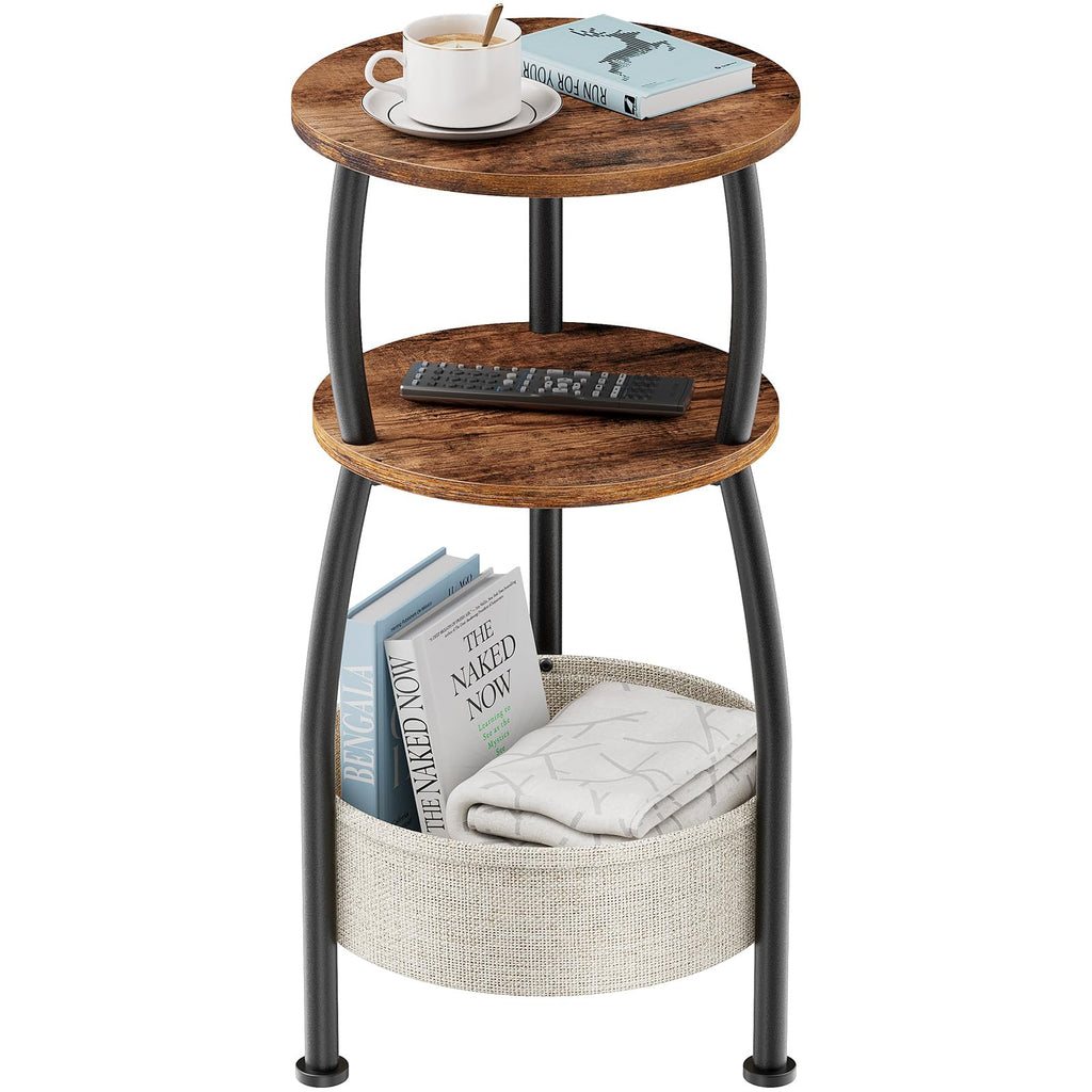 Round Side Table with Storage Basket M987