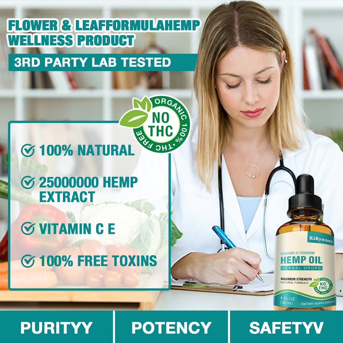 Organic Hemp Oil Drops 3-Pack F824