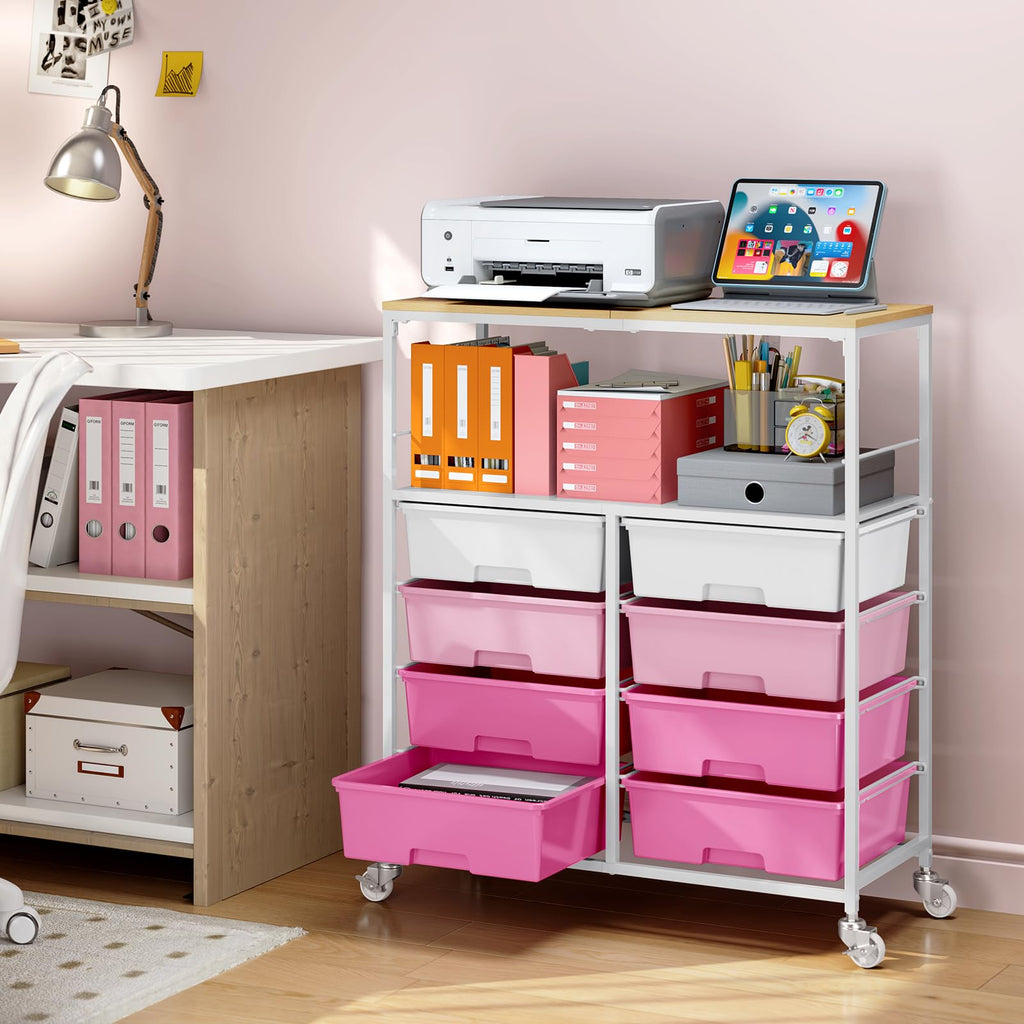 Rolling Storage Cart with 8 Drawers F358098