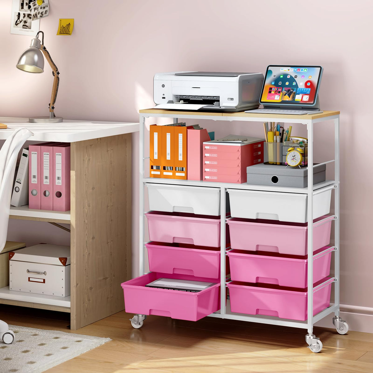 Rolling Storage Cart with 8 Drawers F358098
