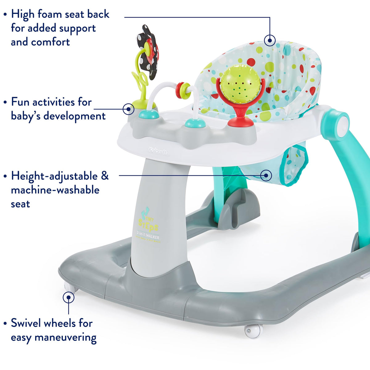 Foldable Adjustable Baby Walker with Wheels H6269