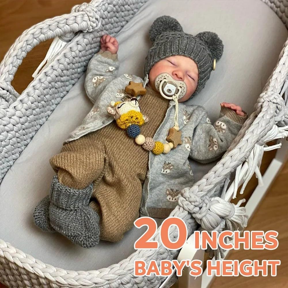 20 Inch Full Vinyl Closed-Eye Newborn Baby Doll Q7010