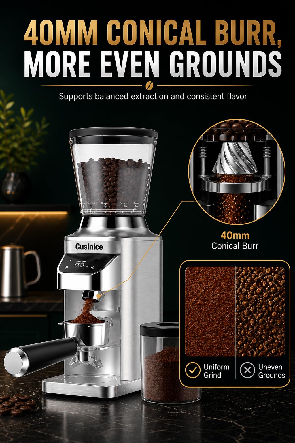Conical Burr Coffee Grinder R350