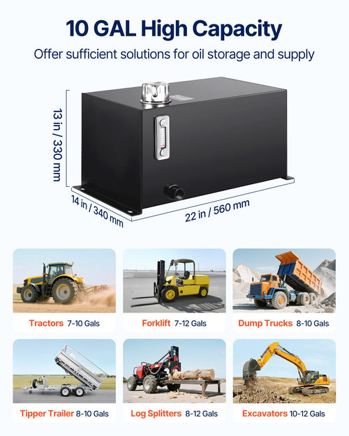 10 Gal Steel Hydraulic Fluid Tank T21731