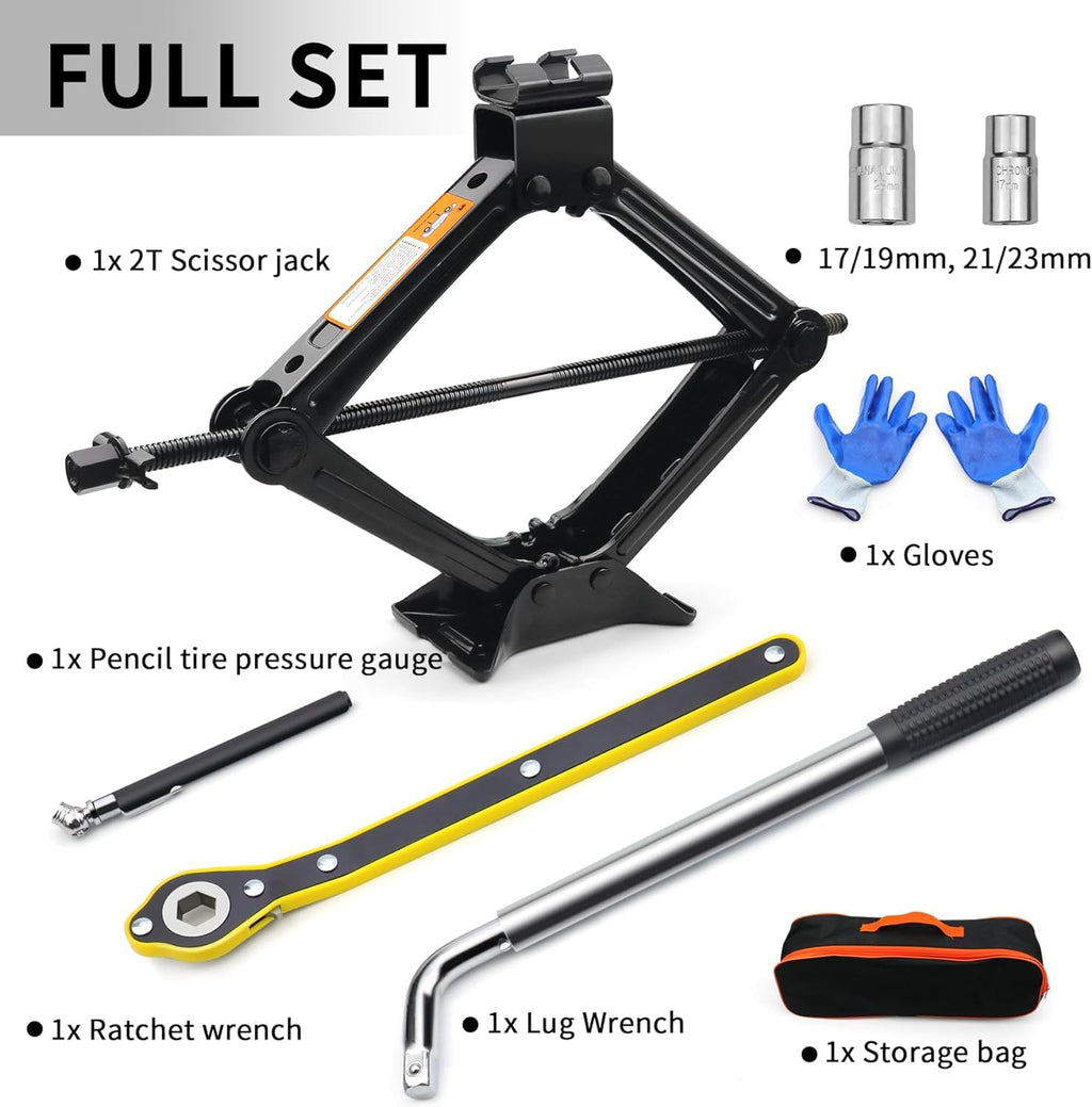 2 Ton Scissor Jack Kit with Lug Wrench D780388