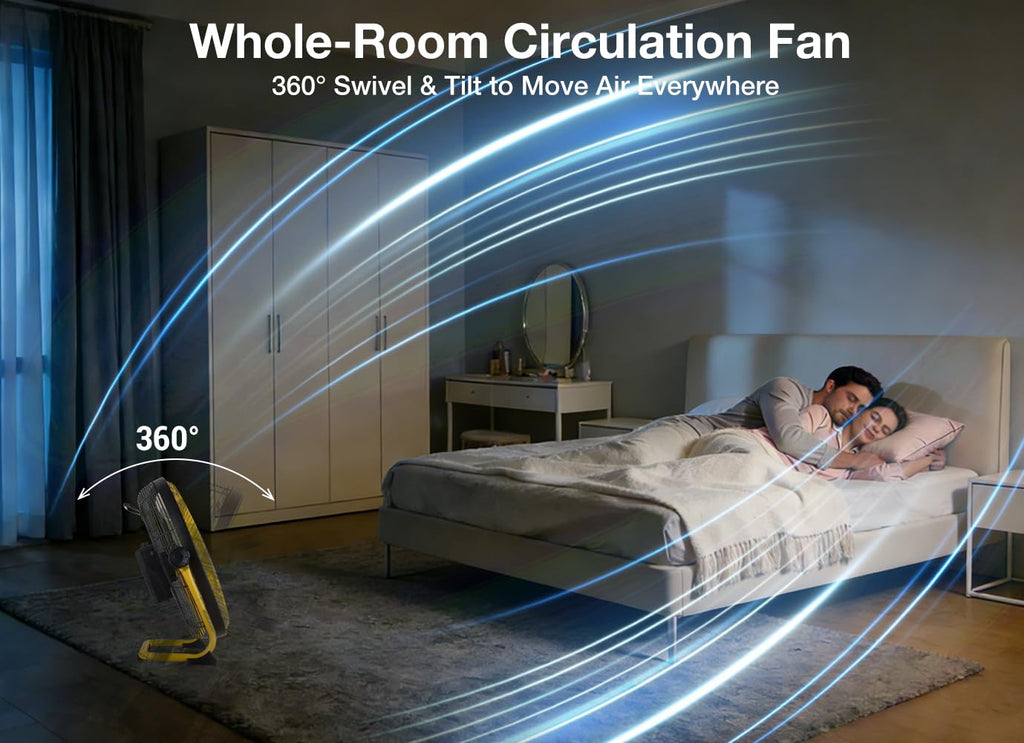 16" Portable Battery Operated Metal Floor Fan S56411
