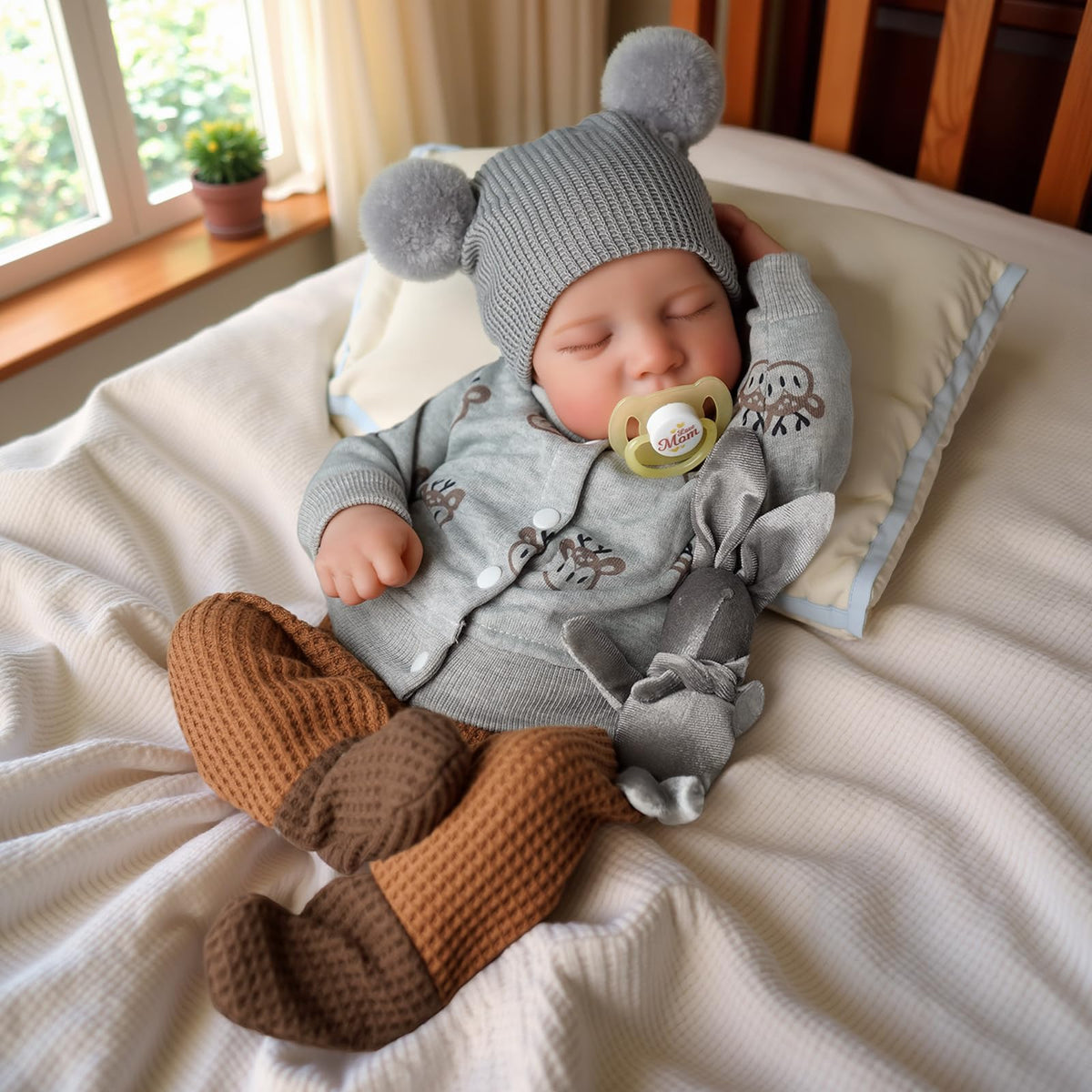 20 Inch Full Vinyl Closed-Eye Newborn Baby Doll Q7010