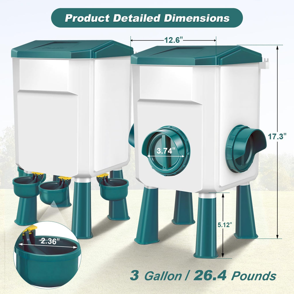 Chicken Feeder and Waterer Set 3 Gallon N8897