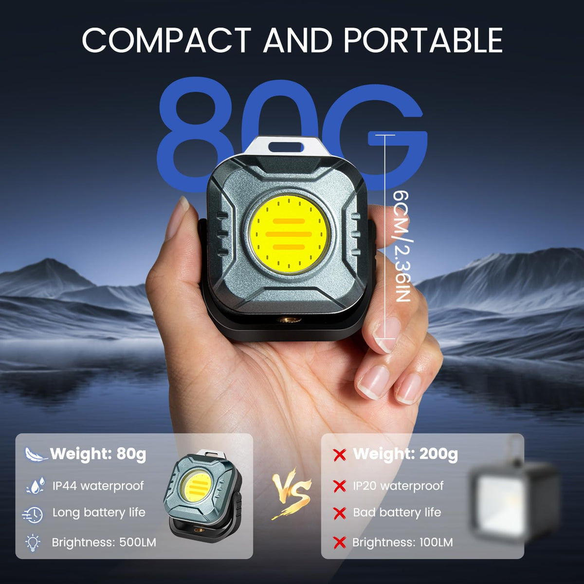 Rechargeable 500 Lumens Magnetic Work Light K628