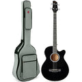 Full Size 4 String Black Acoustic Electric Bass Guitar B136