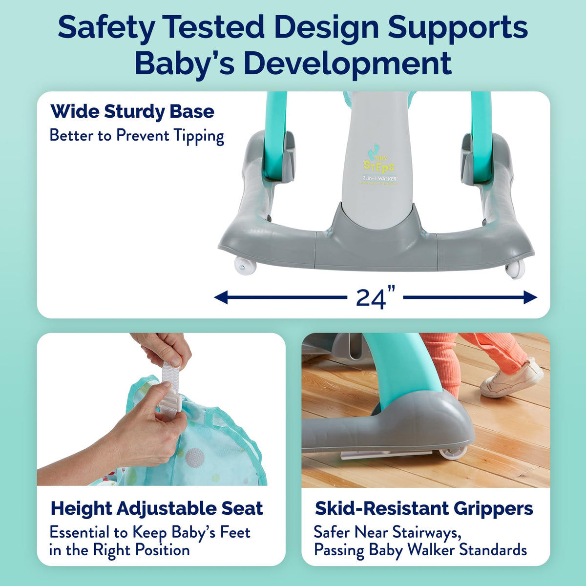 Foldable Adjustable Baby Walker with Wheels H6269