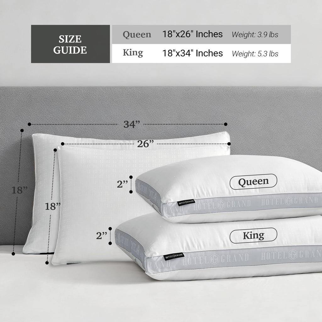 King Size Set of 2 Medium Soft Bed Pillows G844588