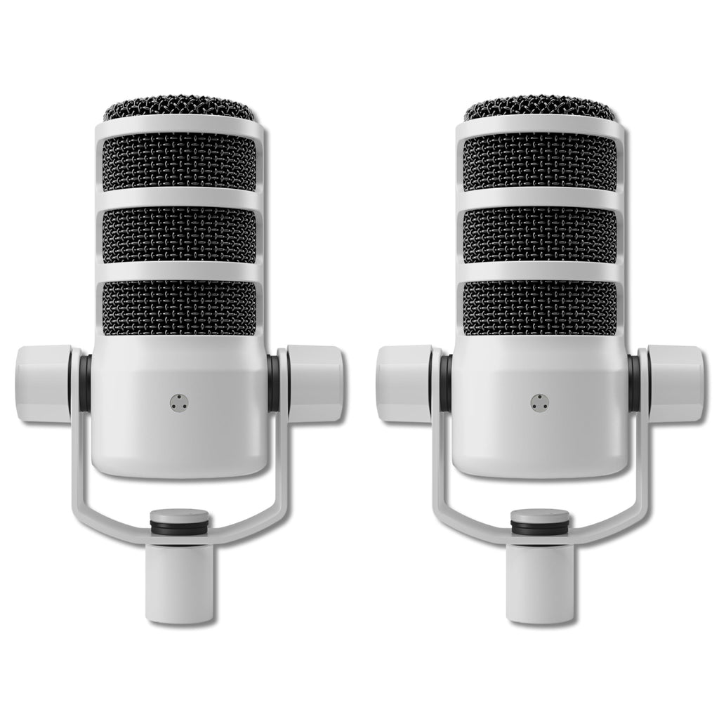 White Cardioid Dynamic Broadcast Microphone Pair J166039
