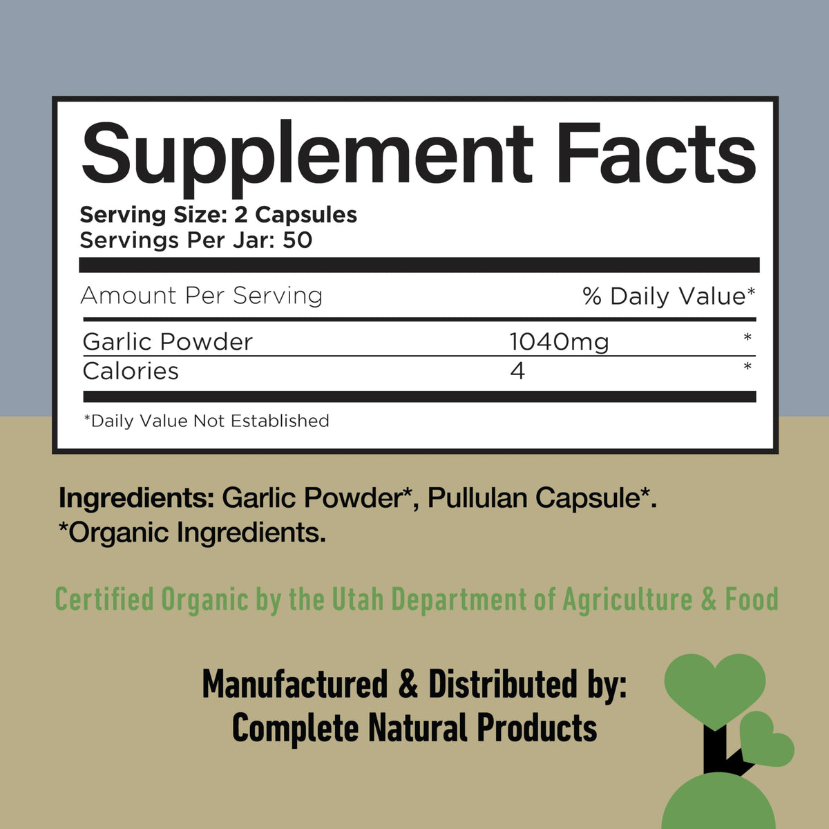 Organic Garlic Capsules 520mg D794