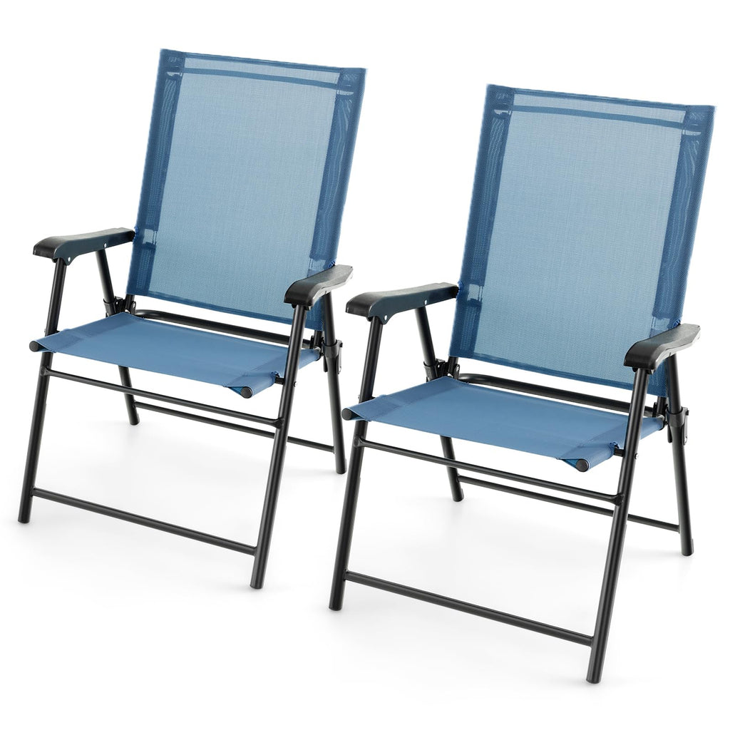 Blue Set of 2 Folding Sling Chairs O97999