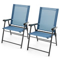 Blue Set of 2 Folding Sling Chairs O97999
