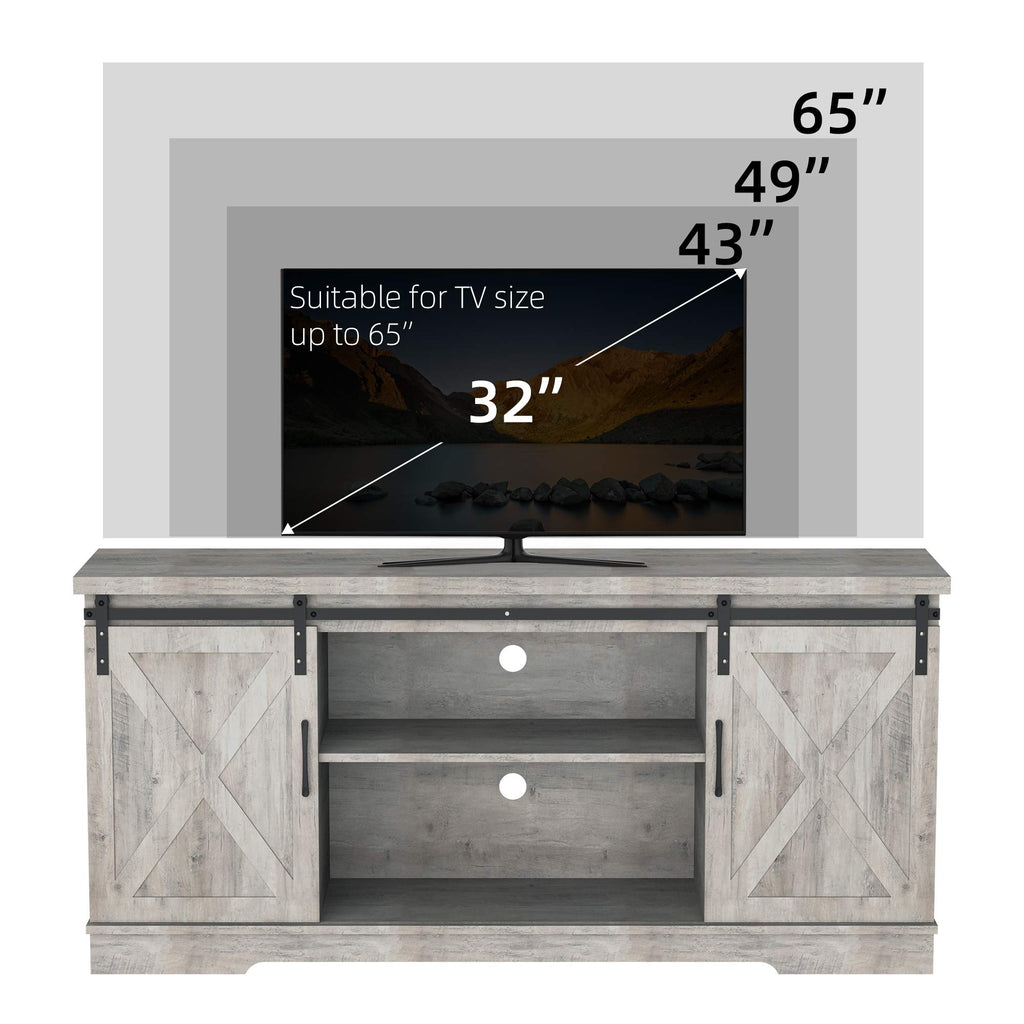 65 Inch Oak TV Stand with Storage Cabinet H4332