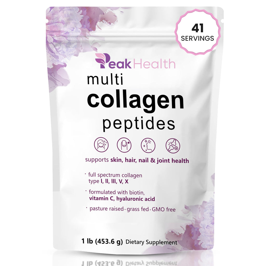 Multi Collagen Peptides Powder 1lb Types I II III V X G998