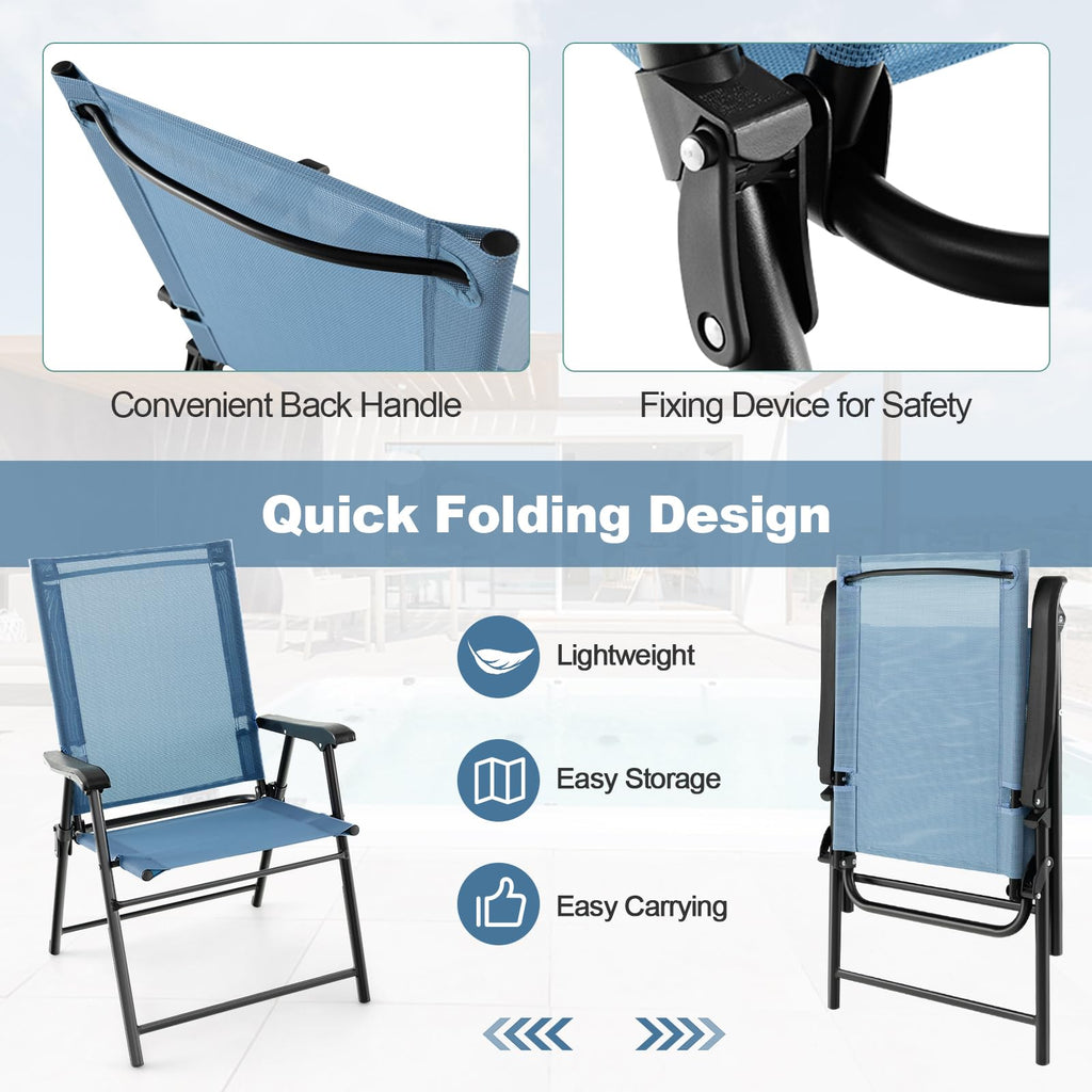 Blue Set of 2 Folding Sling Chairs O97999
