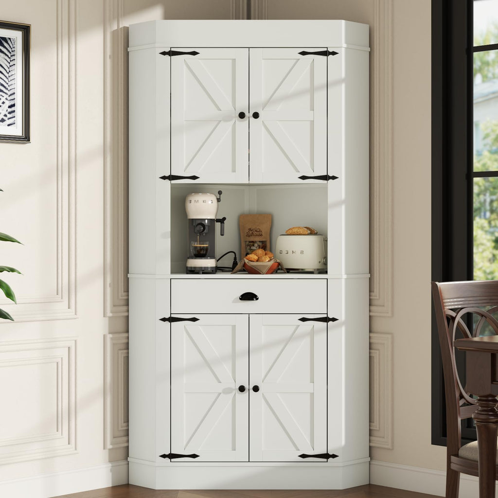 74" Corner Cabinet with Charging Station Y5609