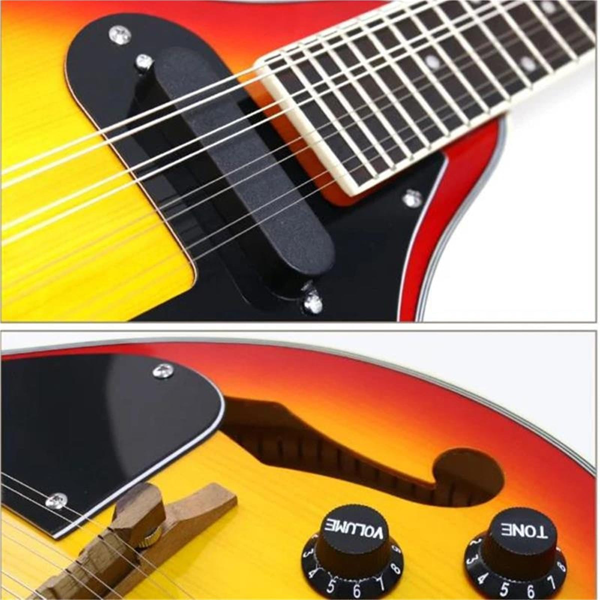 Electric Mandolin Spruce 8 Strings Sunburst E4804