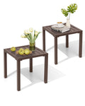 Aluminum Outdoor Side Table Set of 2 H245