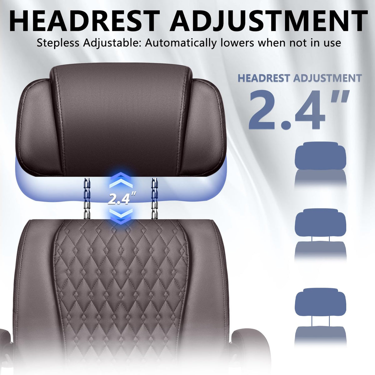 Brown High Back Ergonomic PU Leather Office Chair with Foot-Rest H7948