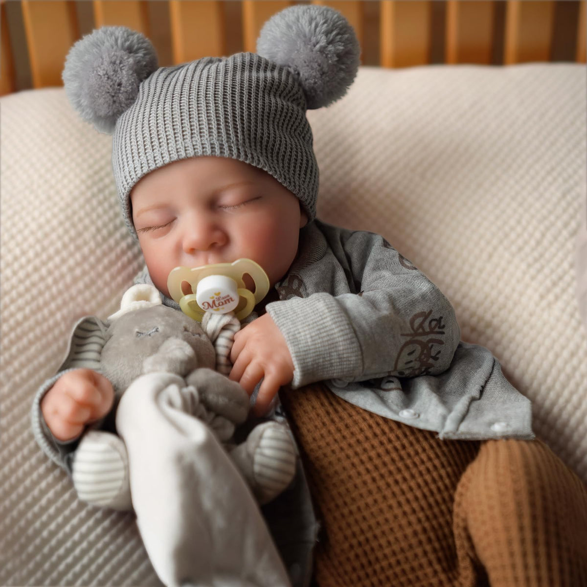 20 Inch Full Vinyl Closed-Eye Newborn Baby Doll Q7010
