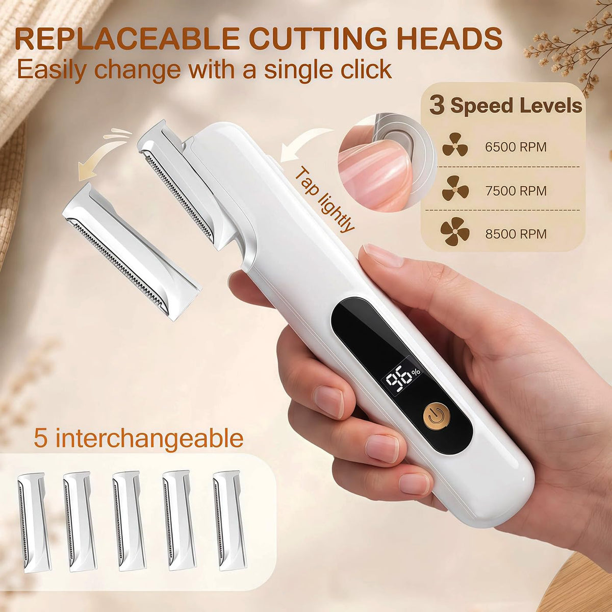 Sonic Dermaplane Razor with 5 Refill Blades S356880