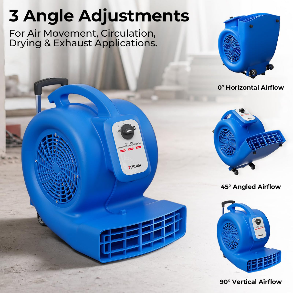 1/2 HP 1800 CFM 3 Speed Air Mover Blower Fan Z477