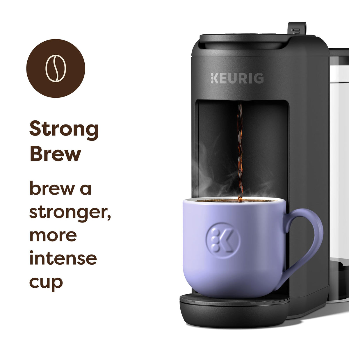 Single-Serve K-Cup Pod Coffee Maker, 3 Cup Sizes, 50 oz Removable Reservoir, Matte Black P3740